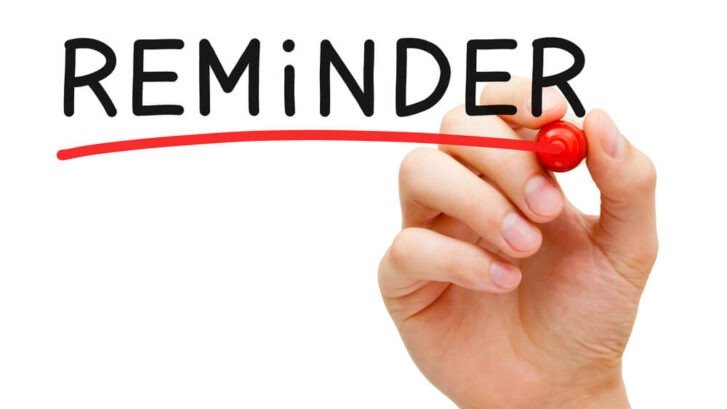 Reminder- Filing Due Dates